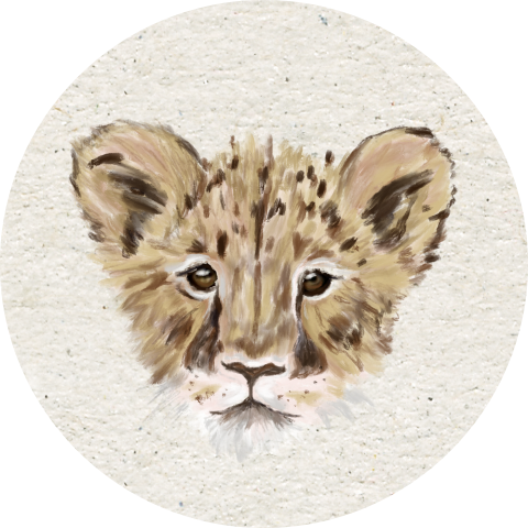 Leuke sluitzegel met baby leeuwtje tijgertje past bij gebnoortekaartje