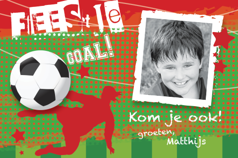 Voetbal uitnodiging kinderfeestje jongetje