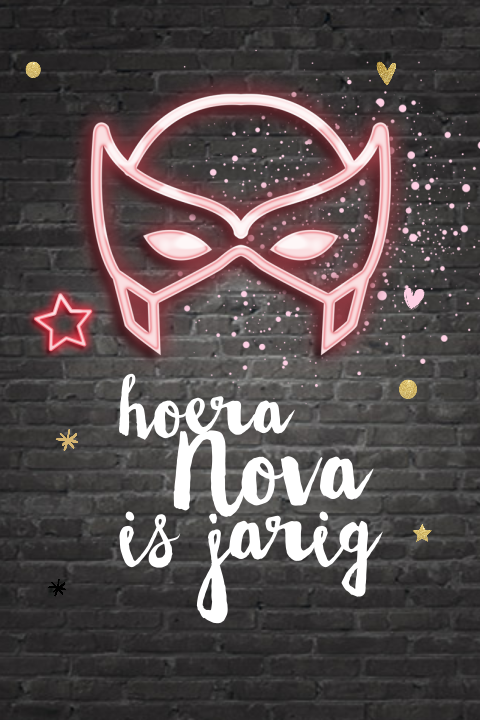 Stoere roze neon masker uitnodiging verjaardag meisje