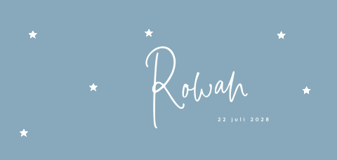 Geboorte kaartje jongen blauw met sterretjes