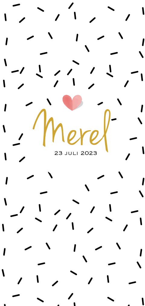 Hip geboortekaartje met hagelslag confetti voor een meisje