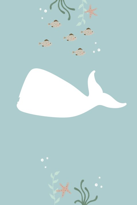 Geboortekaartje gestanste vorm walvis
