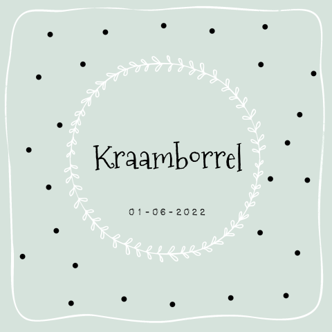 Kraamfeest uitnodiging mintgroen