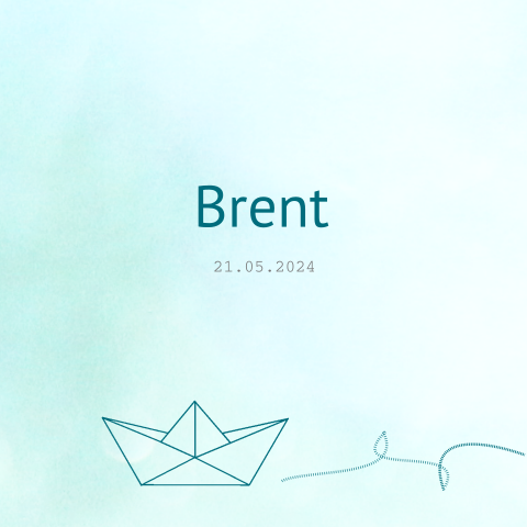 Modern geboortekaartje jongen met bootje en aquarel