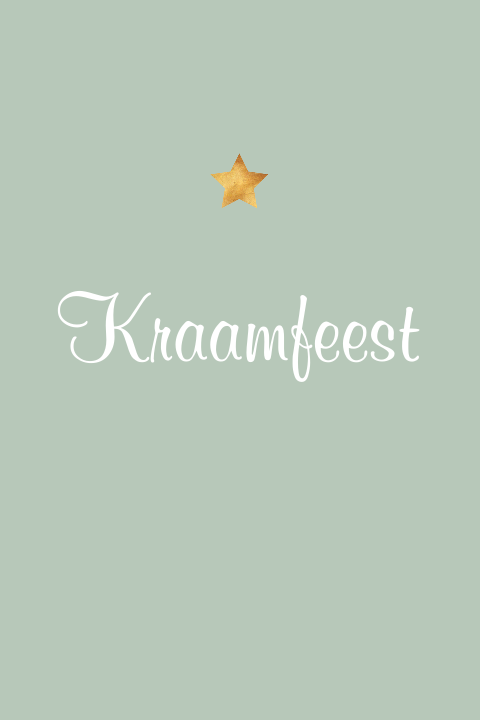 Uitnodiging kraamfeest voor jongen met gouden ster
