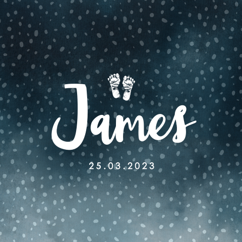 Geboortekaartje  voor een jongen met baby voetjes