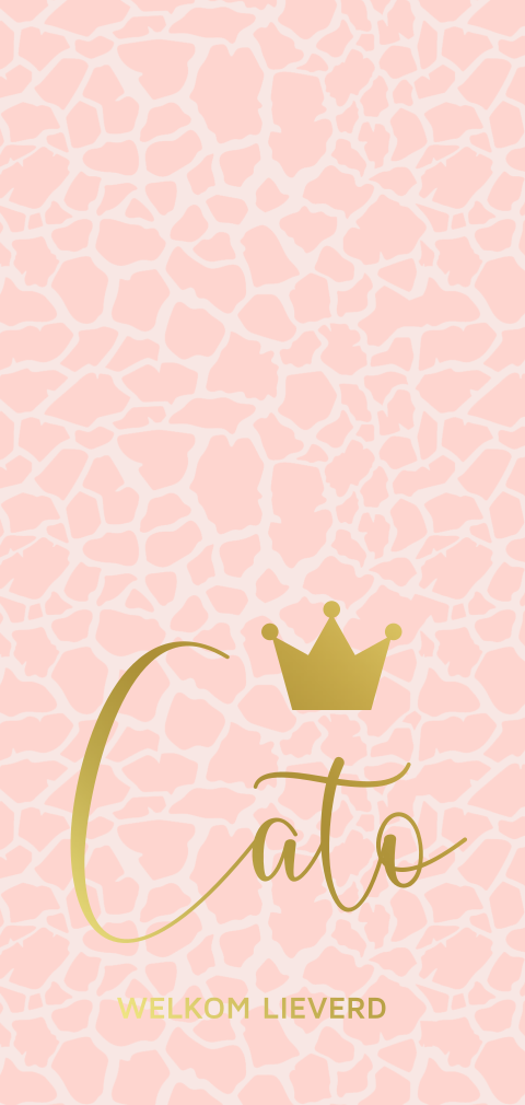 Meisjes geboortekaartje giraf print en foliedruk