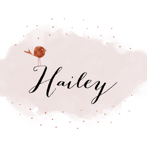 Geboortekaartje meisje vogeltje in koper