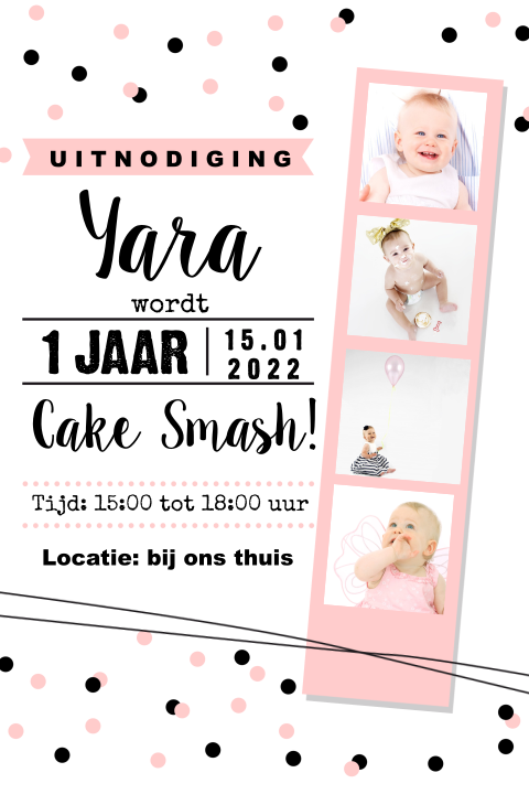 Meisjes uitnodiging voor een 1e verjaardag