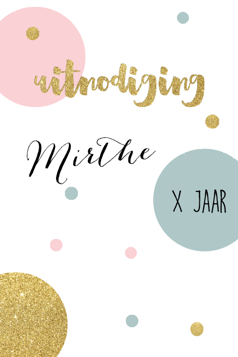 Feestelijke confetti uitnodiging verjaardag meisje