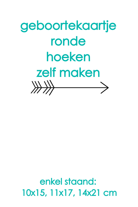 Enkel staand geboortekaartje Ronde hoeken