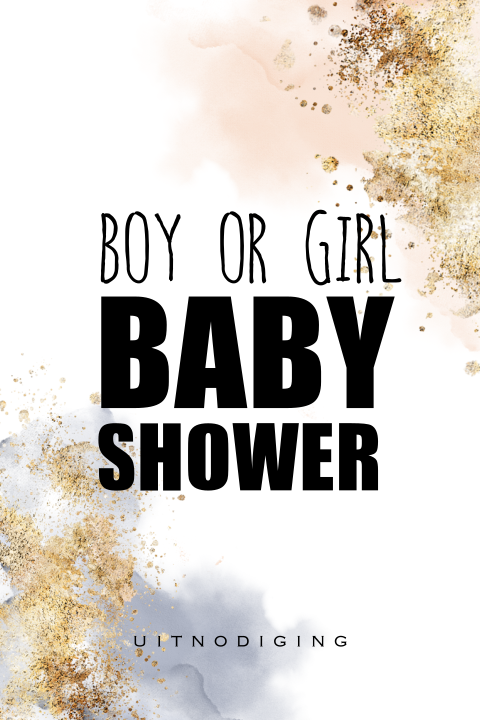 Babyshower uitnodiging boy of girl