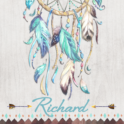 Geboortekaartje jongen dromenvanger turquoise bohemian