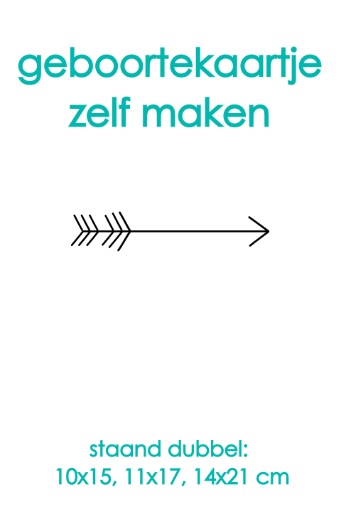 Gevouwen staand geboortekaartje