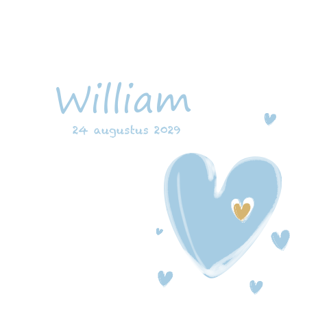Lief hartjes geboortekaartje geboorte zoon