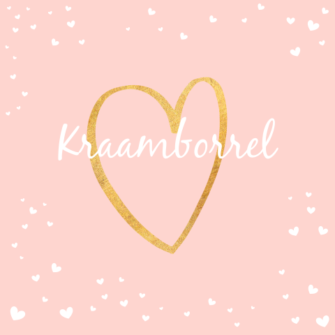 Kraamborrel uitnodiging met hartjes