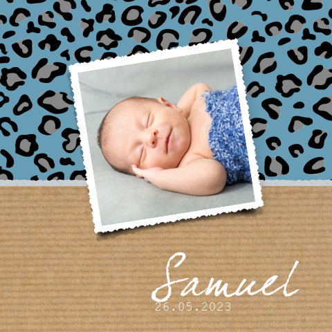 Foto geboortekaartje jongen kraft en panter pinter
