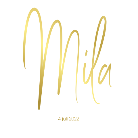 Minimalistisch geboortekaartje meisje met folie