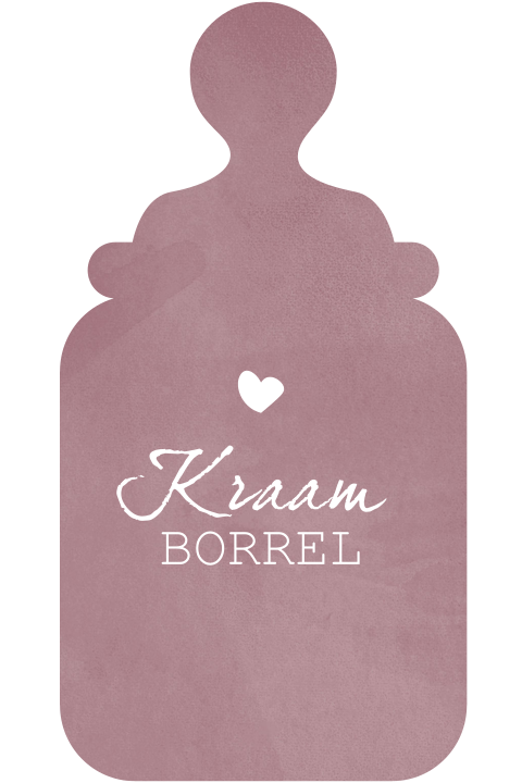 Uitnodiging voor een kraamborrel in de vorm van een flesje