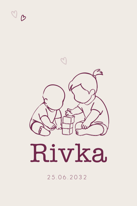 Spelen blokjes silhouet lijntekening grote zus 