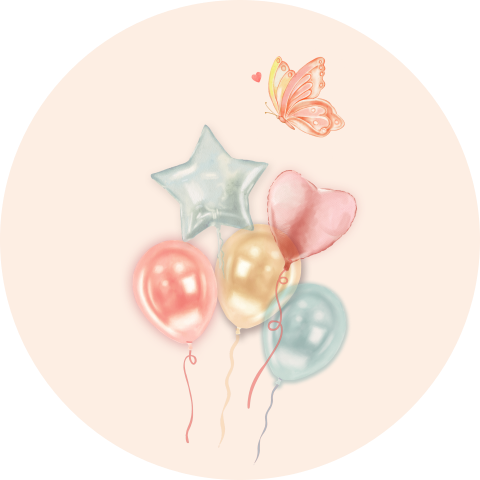 Sluitsticker zegel aankondiging zwangerschap ballonnen