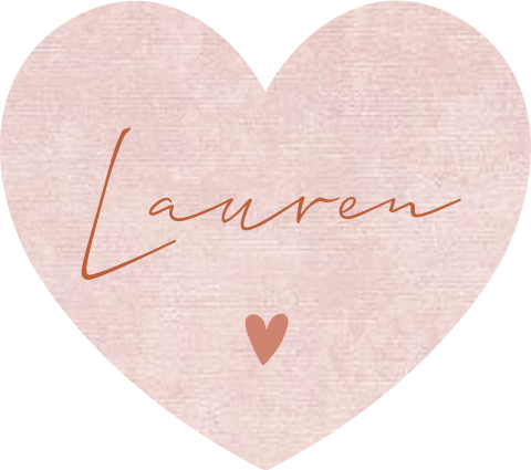Leuke sluitsticker hartvorm met naam baby meisje