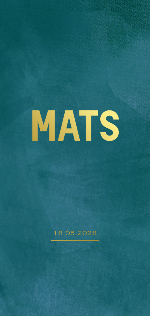 Hip geboortekaartje jongen goudfolie en velvet look