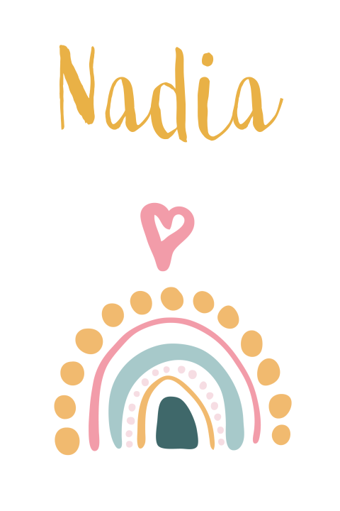 Regenboog geboortekaartje voor een meisje