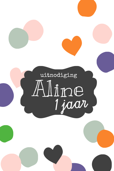 Vrolijke uitnodiging 1 jar meisje met confetti