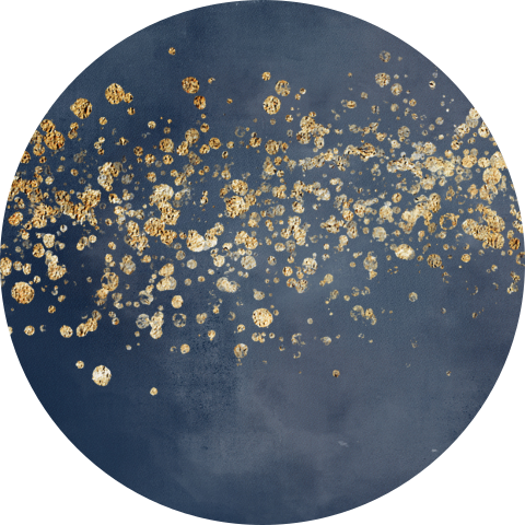 Sluitzegel donkerblauw met gouden spetter