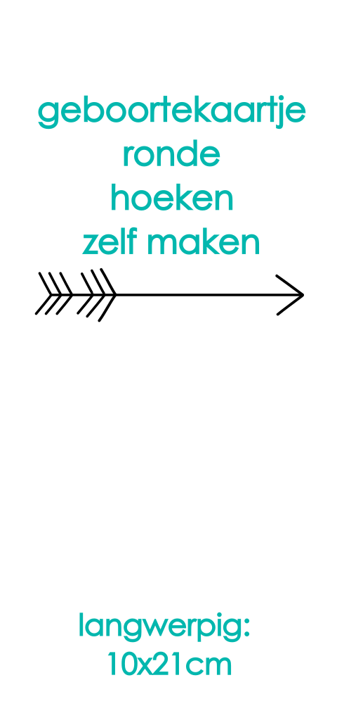 Enkel Lang geboortekaartje Ronde hoeken
