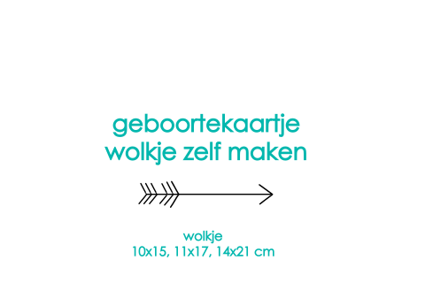 Geboortekaartje wolkje vorm zelf ontwerpen