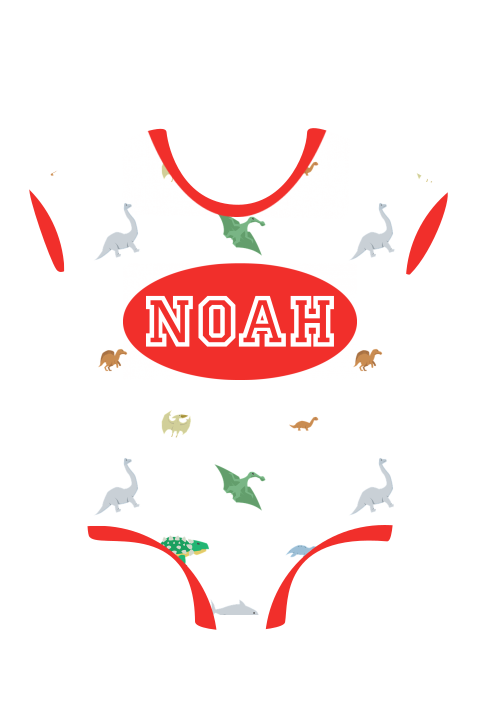 Romper geboortekaartje jongen dino's
