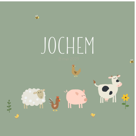 Groen raambord met boerderij dieren