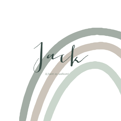 Geboortekaartje jongen trendy regenboog