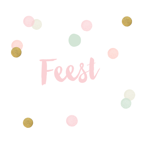 Kraam feest uitnodiging pastel confetti