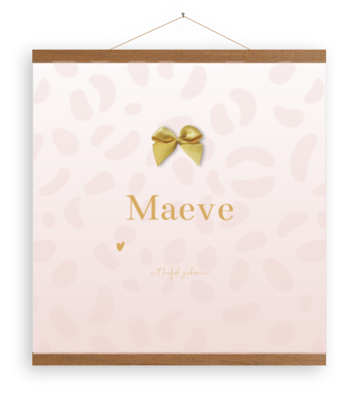 Roze met witte canvasposter voor een meisje