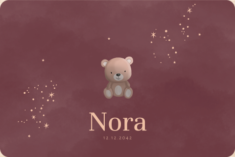 Memorybox winterliefde voor een meisje met beertje en sterretjes