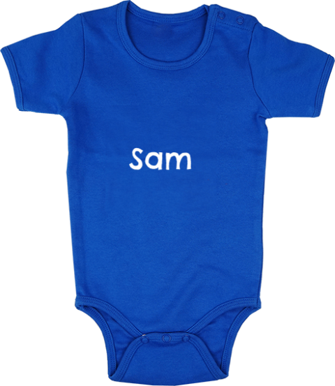 Rompertje in legergroen met naam en geboortedatum