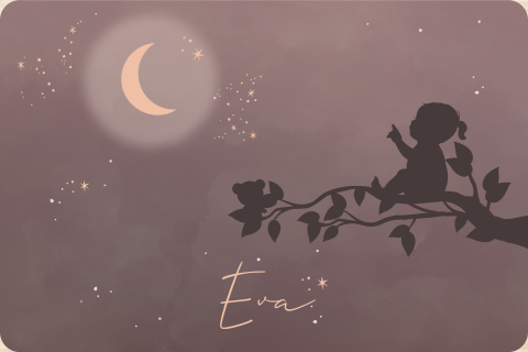 Memorybox winterliefde silhouet meisje op een tak met maan