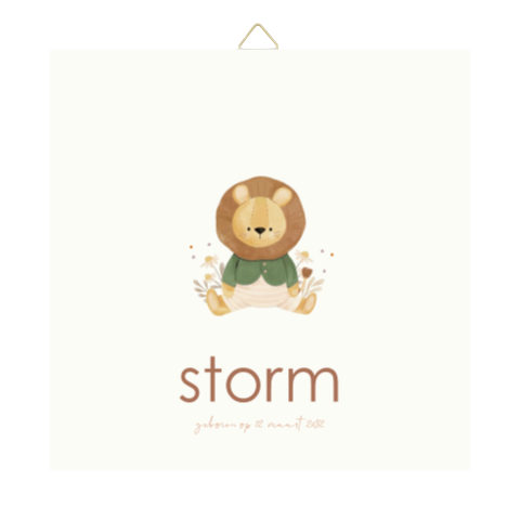 Tegel leeuwtje met bloemen