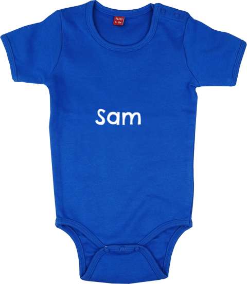 Rompertje in legergroen met naam en geboortedatum