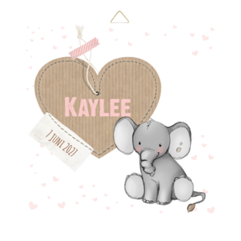 Tegeltje met olifant en kraft hart