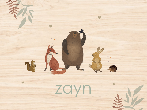 Bewaardoos met ontwerp van bosdiertjes