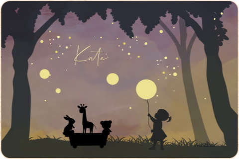 Memorybox winterliefde silhouet meisje met ballon in het bos