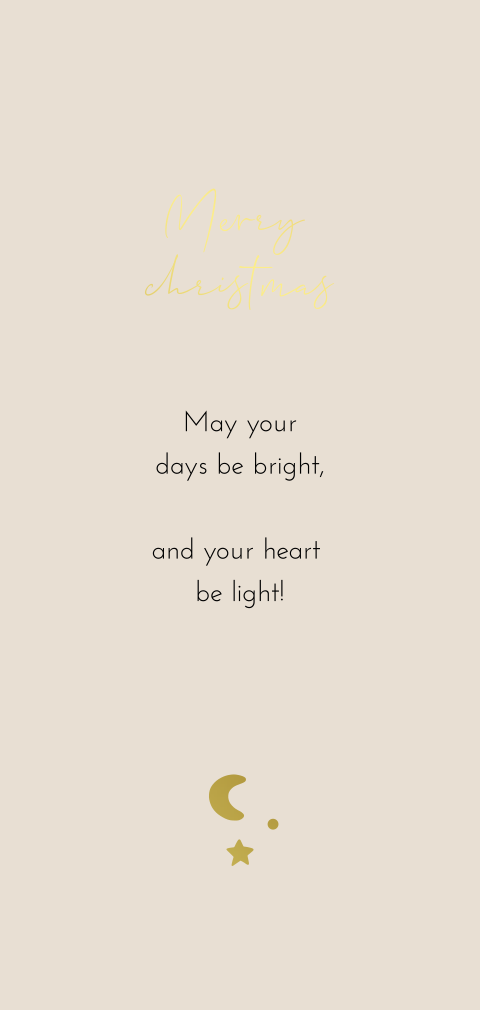 Kerstkaartje 'Merry Christmas' en prachtig tekstje