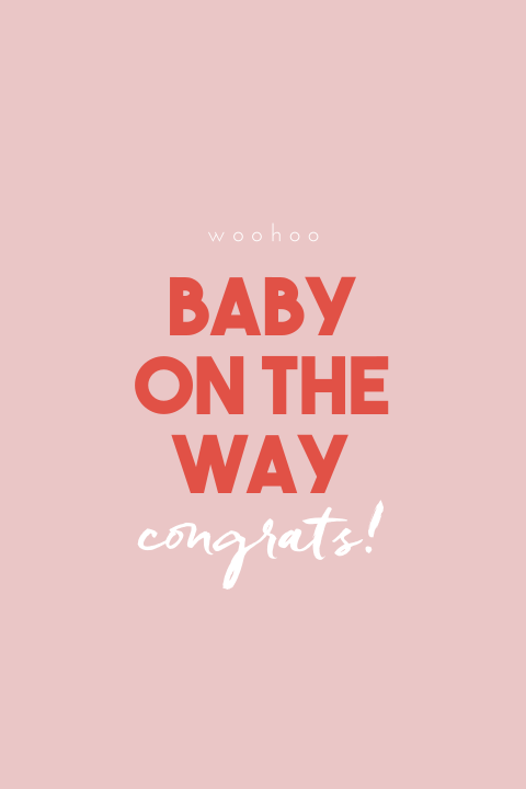 Wenskaart zwangerschap ‘baby on the way’