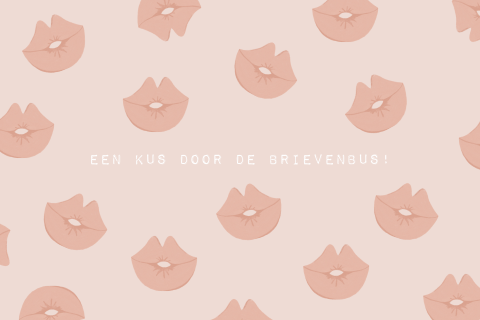 Wenskaart 'een dikke kus door de brievenbus'