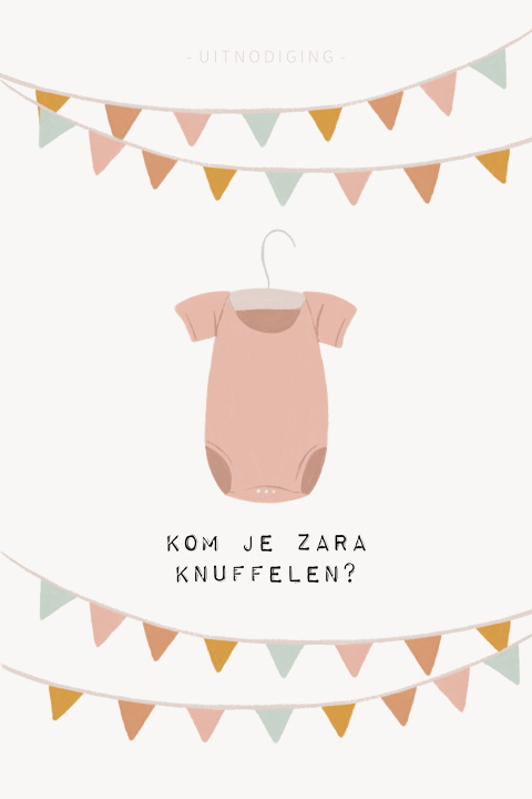 Uitnodiging kraamfeest of babyborrel meisje