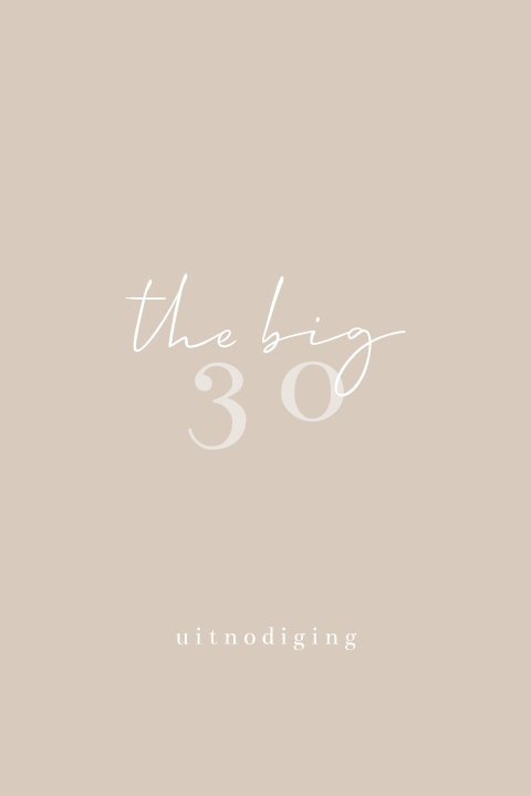 Minimalistische uitnodiging verjaardag 30 jaar